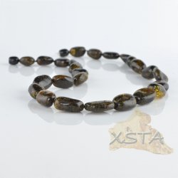 Amber necklaces polished green olive